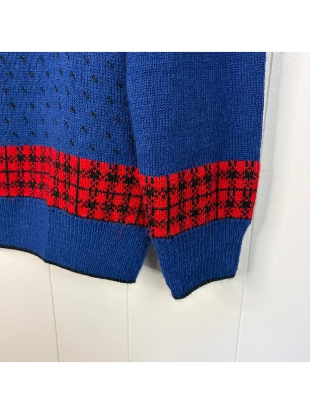 Vintage Scottie Dog Sweater Small Blue Scottish Terrier Dog Novelty Graphic Knit - Picture 6 of 11